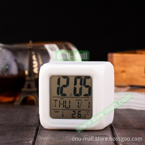 Custom DIY Thermometer Digital Alarm Clock with LED Light Changing
